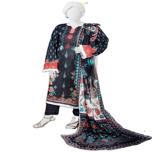 Aisha Noor-Ensemble de pelouse 3 pièces pour usage quotidien, surpiqûres personnalisées pour toutes les tailles, vêtements de style indien et pakistanais - Product Image 1