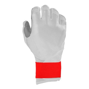 White <b>Red</b> Leather Batting <b>Gloves</b> Padded Pull On Closure Unisex Adult Training - Product Image 3