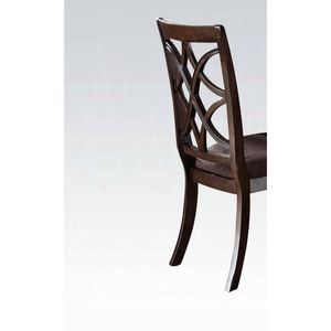 Set di 2 sedie da pranzo Keenan Brown in microfibra con finitura noce scuro - Product Image 5