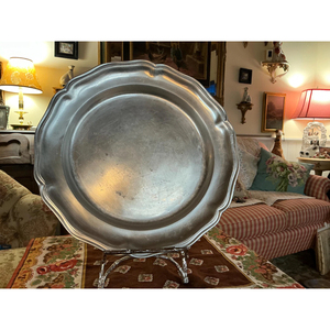 Assiette de Présentation Métallique en Acier Inoxydable Brillant Faite à la Main – Assiette de Base pour Hôtels et Mariages – Assiettes de Luxe de Designer d'Inde - Product Image 5