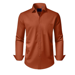 Chemises boutonnées au design moderne, infroissables, respirantes, légères, 100 % coton, écologiques, coupe décontractée, vêtements de mode décontractés - Product Image 1