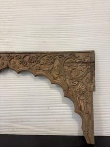 Panel de arco de madera tallado a mano antiguo |   Marco Arquitectónico Decorativo de Pared Estilo Mughal con Diseño de Puerta India Vintage para Decoración del Hogar - Product Image 5