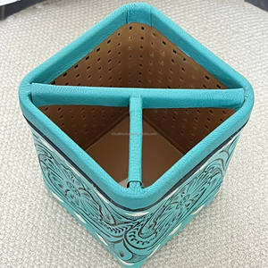 Nouveau porte-stylos multifonctionnel de bureau en cuir véritable fait main, organiseur de bureau pour stylos et crayons - Product Image 6