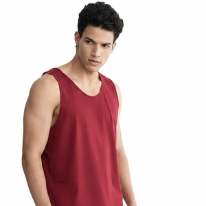 Custom <b>Men's</b> Logo Ribbed Heavyweight Cotton Gym Tank Top Muscle Sleeveless Running <b>Stringer</b> Fitness Sports Workout <b>Vest</b> Knitted - Product Image 5