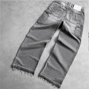 Top Seller Women Baggy Loose Fit <b>Jeans</b> With Front Logo Rhinestone <b>Work</b> Fashionable Loose Fit Women Baggy <b>Jeans</b> - Product Image 2