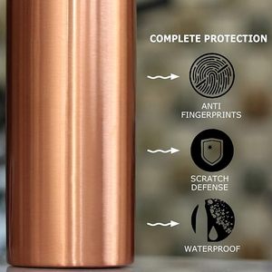 ชุดขวดน้ำทองแดงแท้ 4 ใบ ขนาด 1000 มล. ขวดน้ำเพื่อสุขภาพแบบอายุรเวท ฝาปิดกันรั่ว ผลิตด้วยมือ พร้อมภาชนะเก็บทองแดง - Product Image 2