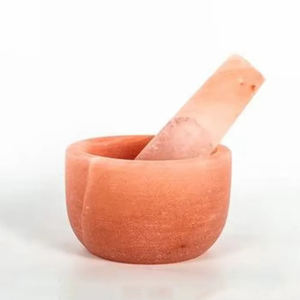 Mortier et pilon en sel rose de l'Himalaya de qualité supérieure, sculptés à la main, logo personnalisé, style antique, taille personnalisée, artisanat naturel pour la cuisine - Product Image 4