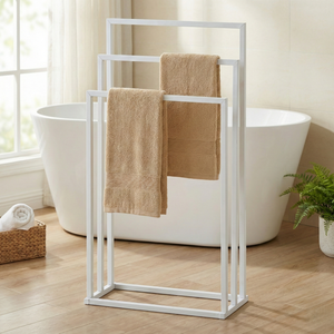 Black Friday Wholesale Taiwan Home Storage Furniture Manufacturer MIT Housewares <b>Towel</b> <b>Stand</b> with Metal Frame - Product Image 1