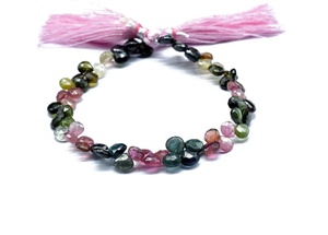 100% llegada Natural Multi turmalina facetada cuentas en forma de corazón turmalina Briollette cuentas para la fabricación de joyas - Product Image 3