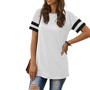 Camisetas de Verano para Mujer, Ropa Casual, para la Playa, Salidas Diarias, Tela Suave, Muchos Colores y Tallas, Transpirable, Cómoda, con un Look Elegante - Product Image 5