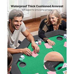 Tavolo da Poker Pieghevole per 8 Giocatori, Ottagonale da 48 Pollici, Portatile per Giochi e Svago, con Bordi Imbottiti e Portabicchieri - Product Image 4