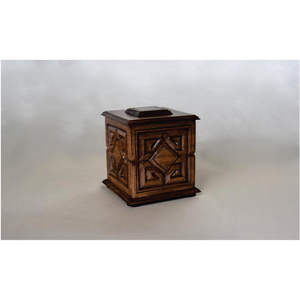 Vintage <b>Wooden</b> Cremation Urn | Hand-Engraved Memorial <b>Box</b> | <b>Large</b> Capacity Human Ashes Urn for Funeral & Burial <b>Wooden</b> Keepsake - Product Image 1