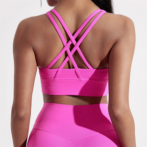 Women Sports Bra High Support <b>Cross</b> Back Fitness <b>Top</b> Yoga Gym Workout With Padded Coverage Sports Fitness Bra - Product Image 4
