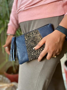 Pochette à glands en cuir recyclé imprimé animal de créateur 2024, porte-cartes de crédit de luxe personnalisé, pochette à la mode pour femmes - Product Image 2