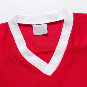 Men's Ice Hockey Jersey QASWA SPORTS Front Logo 100% Cotton Slim <b>Fit</b> <b>V</b>-neck Short Sleeve Breathable Sport Shirt - Product Image 6