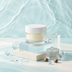 Crème hydratante pour le visage aux graines de camélia avec acide hyaluronique et aloe vera OEM MOQ 350 flacon en verre - Product Image 2
