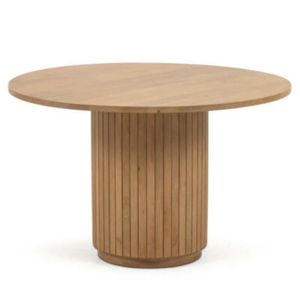 Table à manger rectangulaire en bois, style minimaliste moderne, base cannelée, design stable, écologique, durable, pour maison, appartement, hôtel, école - Product Image 3