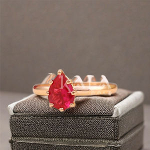 แหวนพลอยเพชรอเมริกัน18K สุดหรูรูปทรงเรขาคณิตคลาสสิกสำหรับงานแต่งงานงานหมั้นหรือของขวัญครบรอบ - Product Image 1