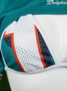 Women 2 Piece Swimwear Set Crop Top Bikini Mesh Bra <b>Thong</b> Bottoms Teal Orange White V Neck Spandex Polyester Front Logo Seamless - Product Image 4