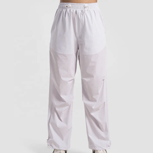 Pantalones de Lona para Mujer, Transpirables, Estilo Urbano, Color Sólido, Cintura Elástica, Largos, Venta al Por Mayor - Product Image 1