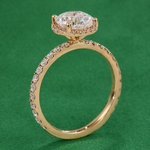 Anillo de Diamante Cultivado en Laboratorio con Certificación IGI de 2 Quilates, Halo Central Redondo, Diamante VVS con Oro Amarillo Sólido de 14K para Boda - Product Image 4