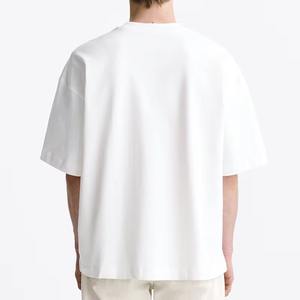 T-shirt en coton blanc de qualité supérieure pour homme, coupe oversize avec épaules tombantes, personnalisable - Product Image 4