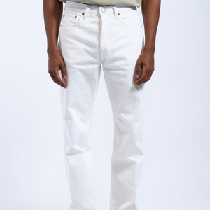 Jean en denim blanc pour homme, imprimé éclair, coupe droite ample, délavé, motif floral, streetwear, pantalon décontracté pour homme - Product Image 4
