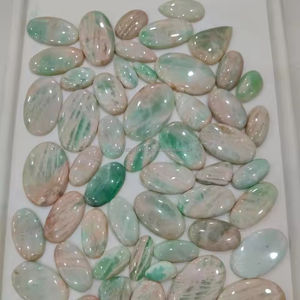 Bioamzonite naturelle Pierre à cabochon en vrac Pierre de guérison à dos plat Pierre de bioamzonite fabriquée à la main - Product Image 1