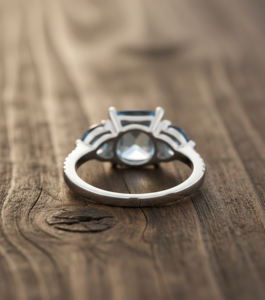 Bague en argent 925 avec pierre précieuse topaze bleue naturelle pour femme, usage quotidien - Product Image 3