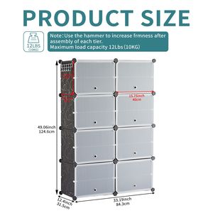 Scarpiera a 8 livelli impilabile e smontabile con anta per organizzare le tue scarpe - Product Image 2