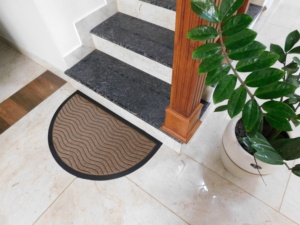 Polypropylene Door Mat with TRP Rubber Backing 45X75CM Circular Modern Farmhouse Design Movable High Quality for Front Door - Product Image 2