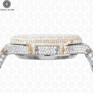 Montre de luxe Charm_Jewells avec diamants, boîtier en acier inoxydable 40 mm, chronographe mécanique analogique, montre de mode pour homme, étanche 10 bars - Product Image 5