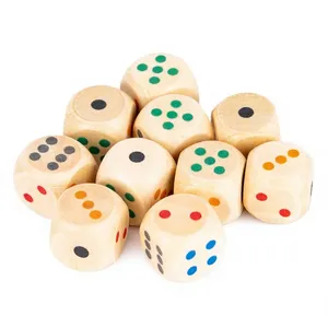 Wood Crafts Dice Cube Custom <b>square</b> Corner Game Dice 16mm Casino Dice 6 Sided Standard Dice <b>Set</b> - Product Image 1