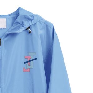 Veste unisexe pliable bleu clair brodée coupe-vent légère résistante à l'eau pour l'extérieur – Vêtement de mode haut de gamme - Product Image 5