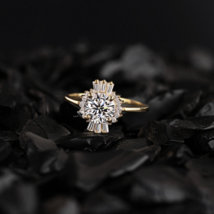 Anillo de Compromiso Vintage con Diamante Cultivado en Laboratorio, Oro Amarillo de 14K, Corte Redondo, Estilo Art Deco, Anillo de Novia para Mujer, Proveedor Mayorista - Product Image 1