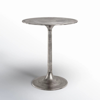 Table basse ronde élégante en laiton avec base conique, faite à la main, style minimaliste, mobilier de salon, plateau et structure en métal