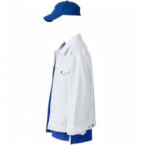 <b>Mens</b> White Denim <b>Trucker</b> <b>Jacket</b> Button Up Jean <b>Jacket</b> with Flap Chest Pockets Long Sleeve Casual Denim <b>Jacket</b> <b>Men's</b> Denim Jeans - Product Image 3