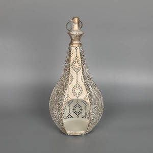 Brass Moroccan Lantern With Perforated Design For Home Decoration - Product Image 6