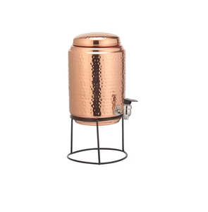Distributeur d'eau en cuivre martelé lourd, surface brillante, avec réservoir en cuivre, à vendre - Product Image 4