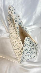 White Solid <b>Foldable</b> Mini Cotton Tote <b>Bag</b> with Shoulder Handle-Sunder Devi - Product Image 5