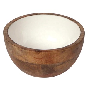 ภายในข้าวโพดคั่วเสิร์ฟชามไม้ปลอดภัยชามเสิร์ฟสลัดกลมไม้ธรรมชาติพร้อมเคลือบสีน้ำตาลอ่อน - Product Image 2