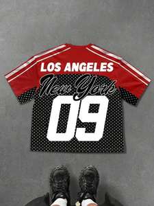 T-shirt en maille surdimensionné personnalisé en gros, impression par sublimation graphique, style streetwear sportif, unisexe, fournisseur en gros - Product Image 5