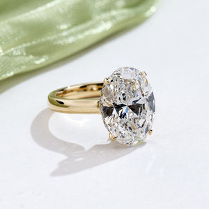 Jewelry 18K Yellow Gold Luxury <b>Ring</b> Oval Cut Lab Grown Diamond <b>Ring</b> Solitaire Engagement Band <b>Fine</b> Anniversary Pieces For Her - Product Image 4