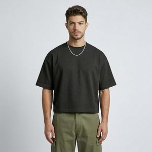 Camisetas Oversize Boxy para Hombre, 100% Algodón French Terry, Impresión DTG, 300 GSM, Dobladillo Crudo, Servicio OEM - Product Image 3