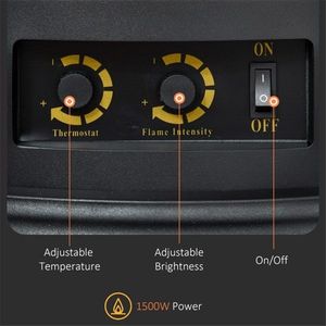 Black 22\" Electric Fireplace with 1500W Heating Power - Product Image 3