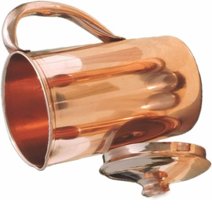 Carafe en cuivre lisse et polie pour hôtel, maison, restaurant, vaisselle de table, service - Product Image 1