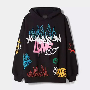 Sweat à capuche en coton streetwear pour homme, coupe régulière, 500 g/m², motif graphique personnalisé, hiver, designer, 2 pièces, couleurs personnalisées - Product Image 1