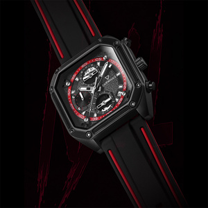 Montre-bracelet à quartz pour homme Mark Fairwhale, étanche 30 bars, en acier inoxydable, 41 mm, chronographe lumineux, bracelet en <span class=keywords><strong>caoutchouc</strong></span> - Product Image 5