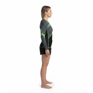 Women's Custom BJJ <b>Rashguard</b> Premium 210GSM Polyester Elastane Long Sleeve Techwear Compression Shirt MMA Grappling OEM - Product Image 3