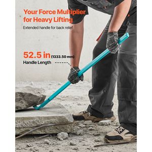 Leva Demolitrice in Acciaio al Carbonio Rinforzato da 52,5 Pollici, Capacità di Carico 2000 Libbre, Barra a Leva Lunga 56 Pollici per Demolizione Calcestruzzo - Product Image 5